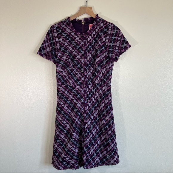 KATE SPADE Plaid Tweed Fit & Flare Dress 8 - Picture 1 of 8